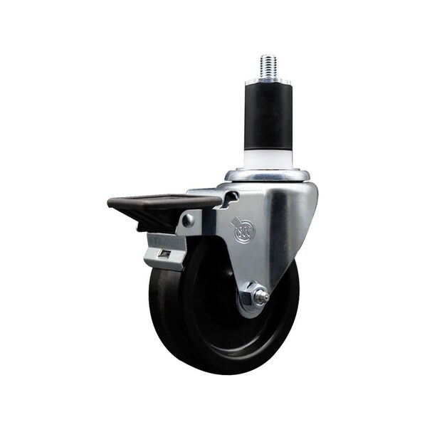 4'' Phenolic Swivel 1-1/2'' Expanding Stem Caster with Brake